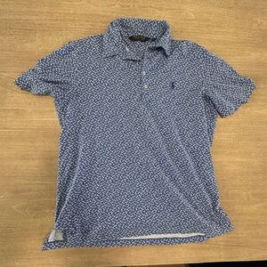 Polo Golf by Ralph Lauren Men's Floral Patterned Blue Shirt